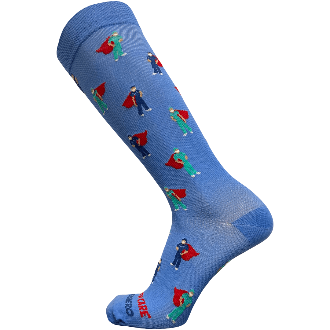 Healthcare Superhero Men's Compression Socks Blue