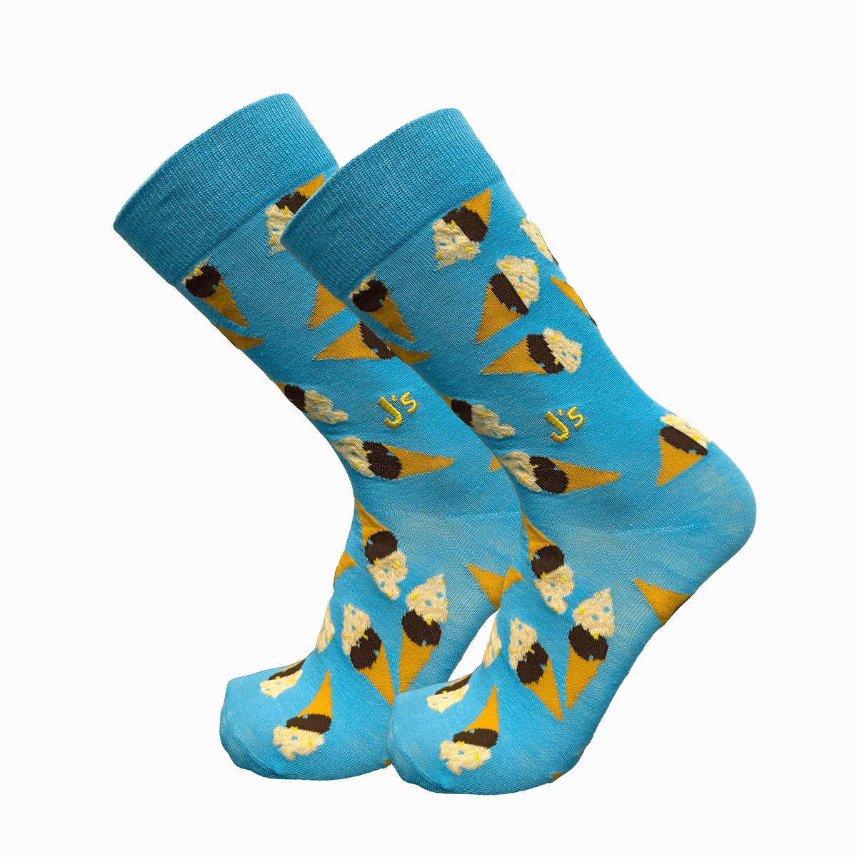 Ice Cream Treat Mens Crew Socks Blue