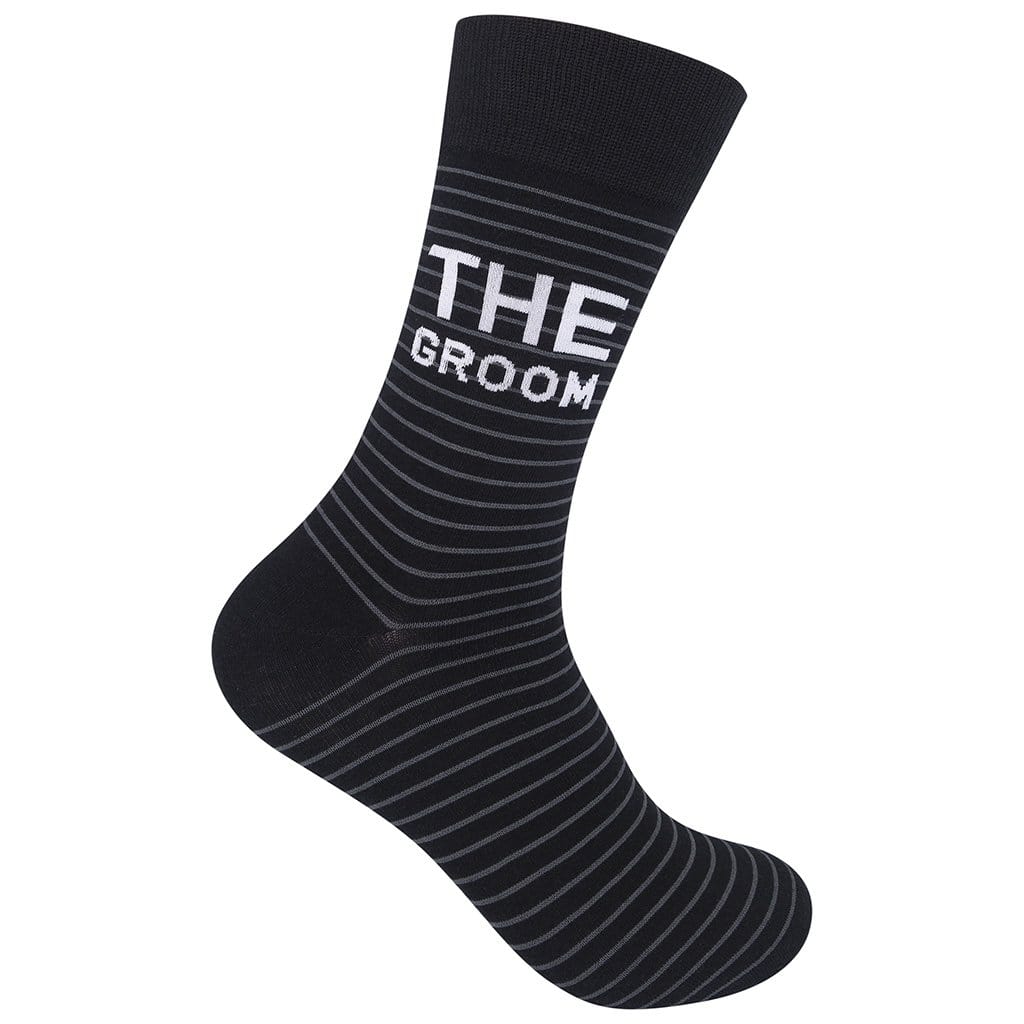 The Groom Striped Men&#39;s Crew socks Black