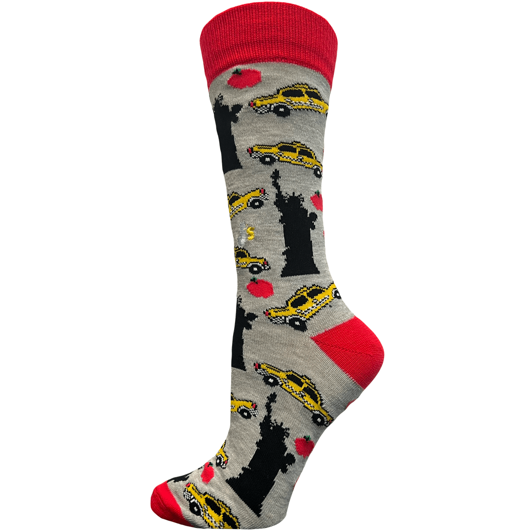 Love NYC Women's Crew Socks Grey