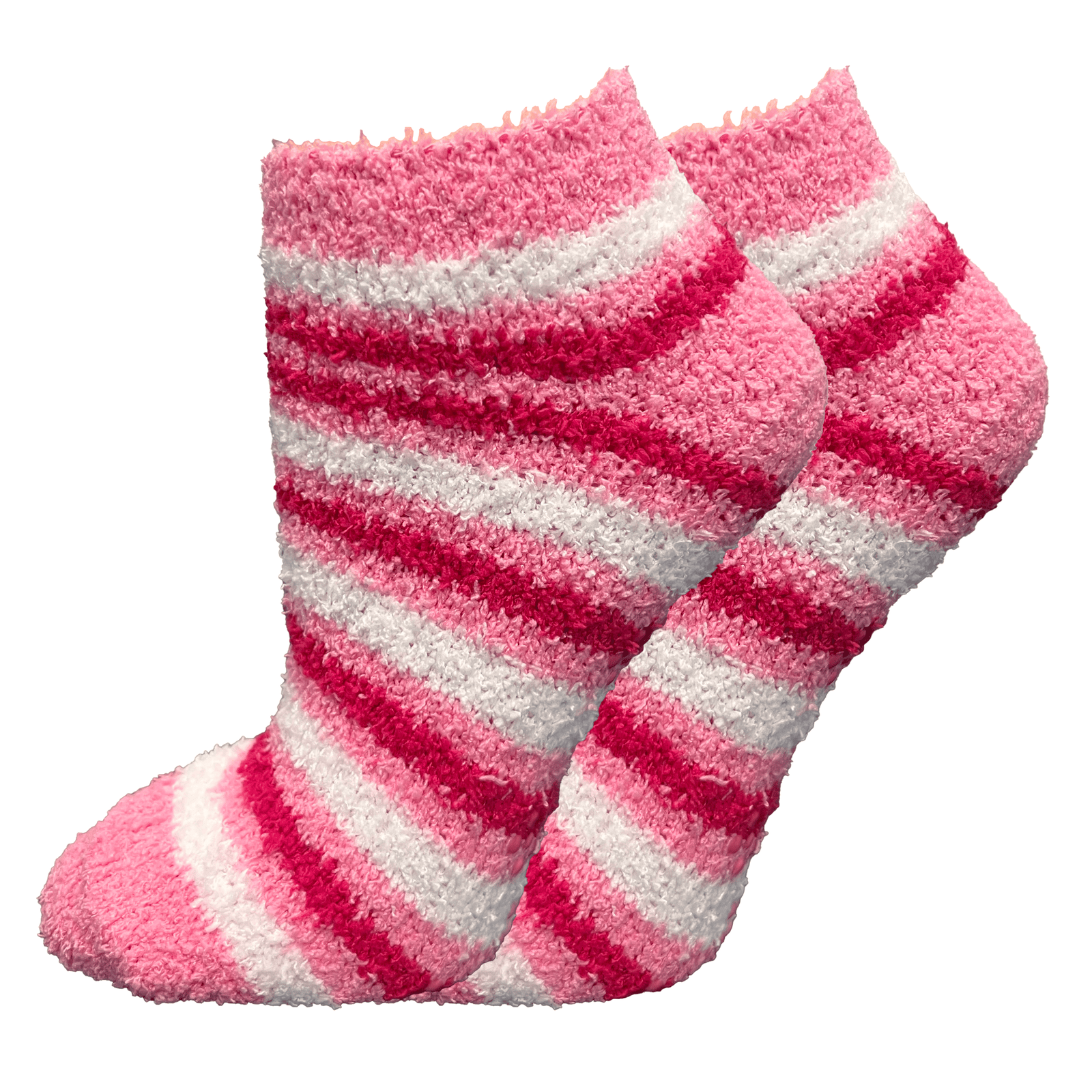 NonSkid No Show Striped Fuzzy Socks Light Pink Light pink