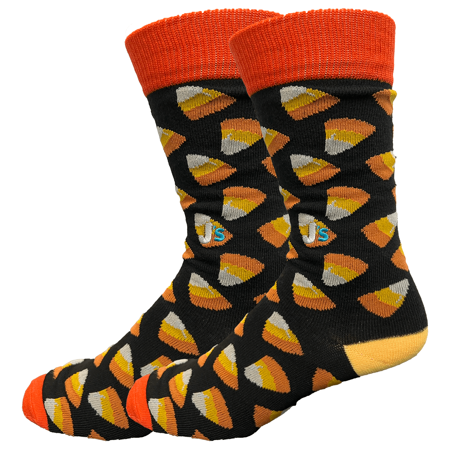 Candy Corn Men's Crew Socks Black