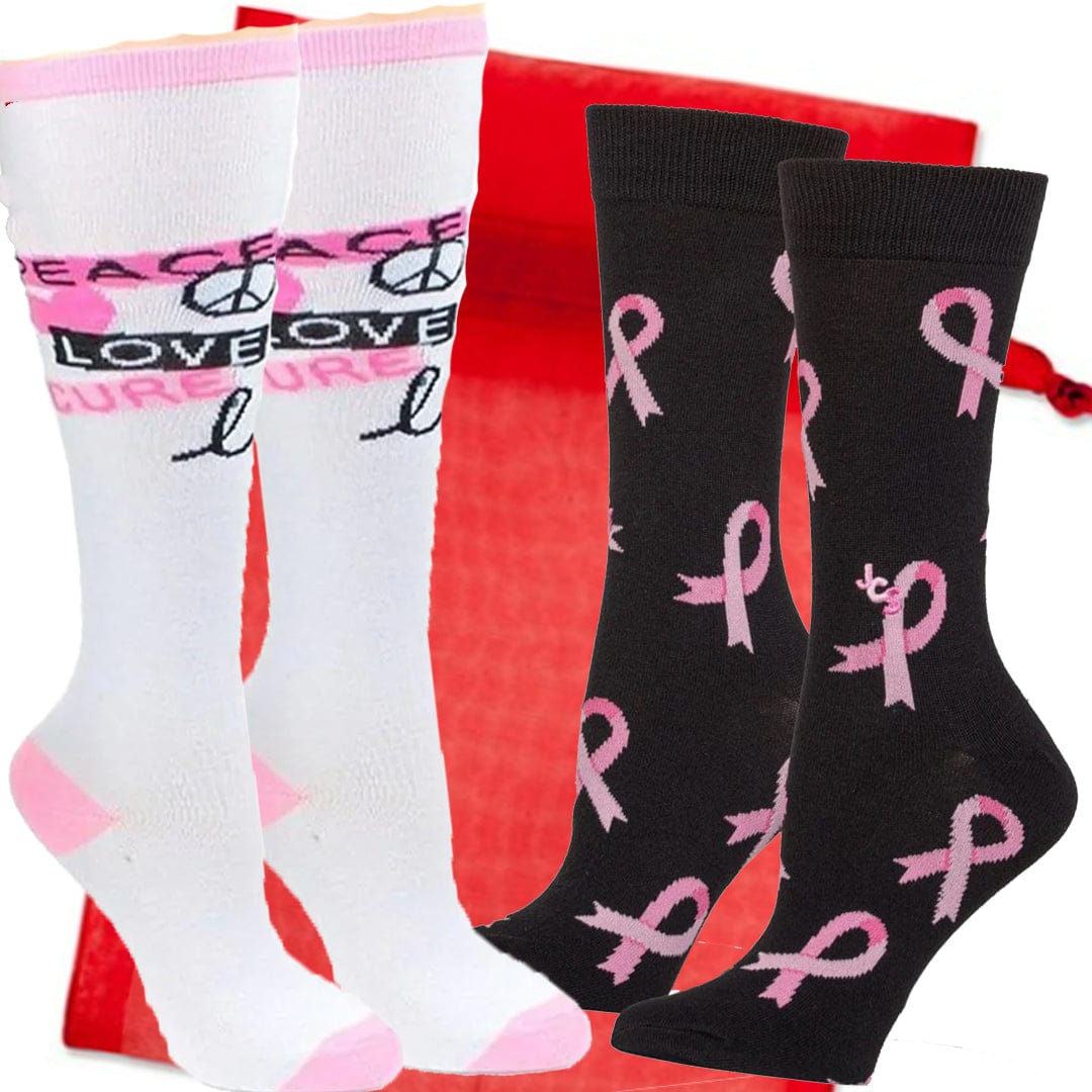 Breast Cancer Awareness Gift Bag - 2 PR Pink