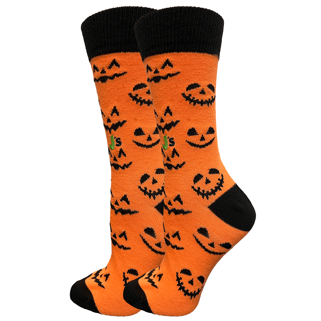 Jack O Lantern Women's Crew Socks Orange