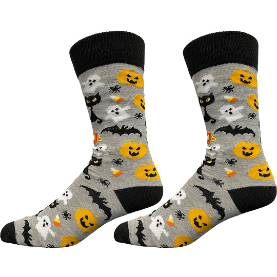 Halloween Icons Men's Crew Socks Grey