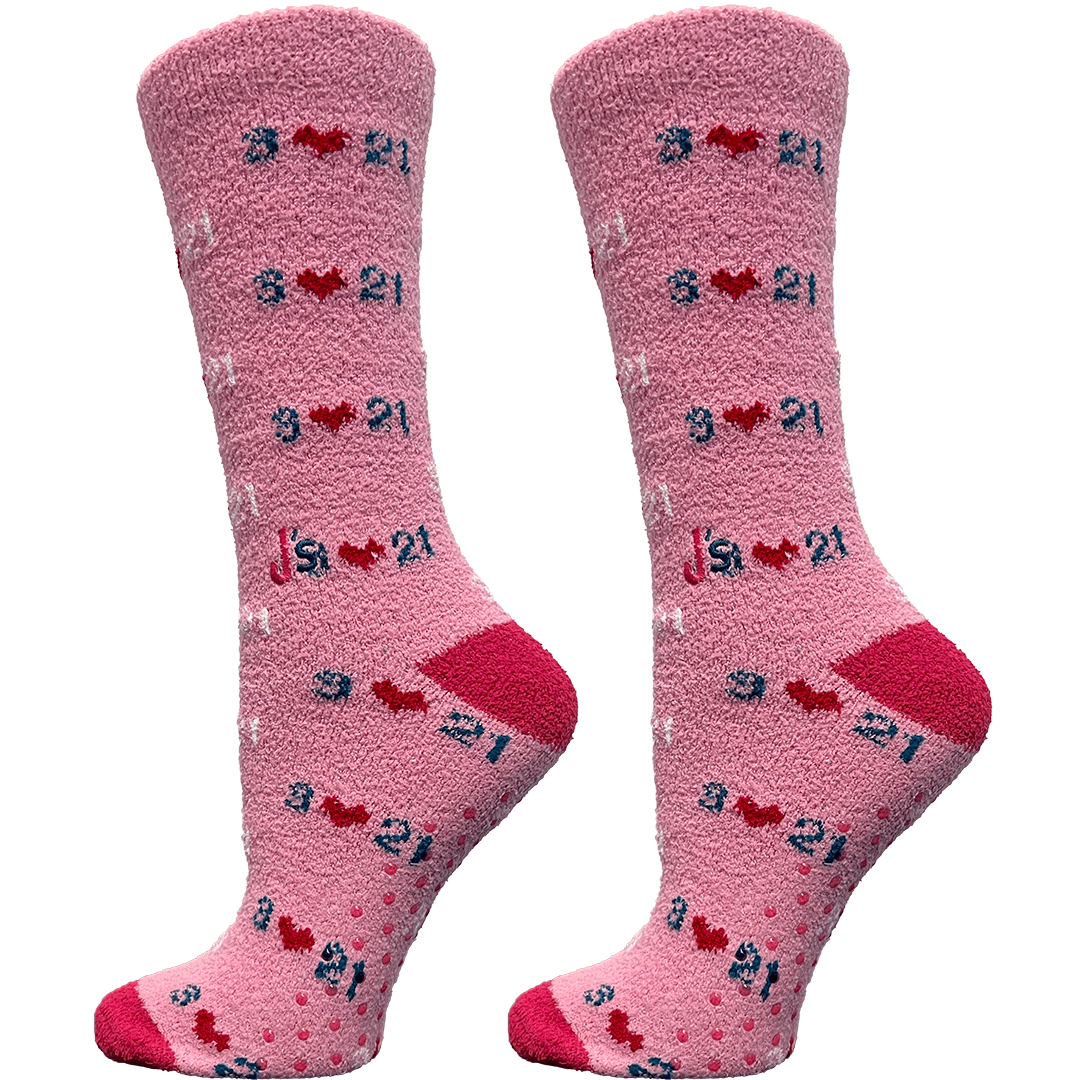 Down Syndrome Awareness Pink Fuzzy Kid&#39;s Crew Socks Pink