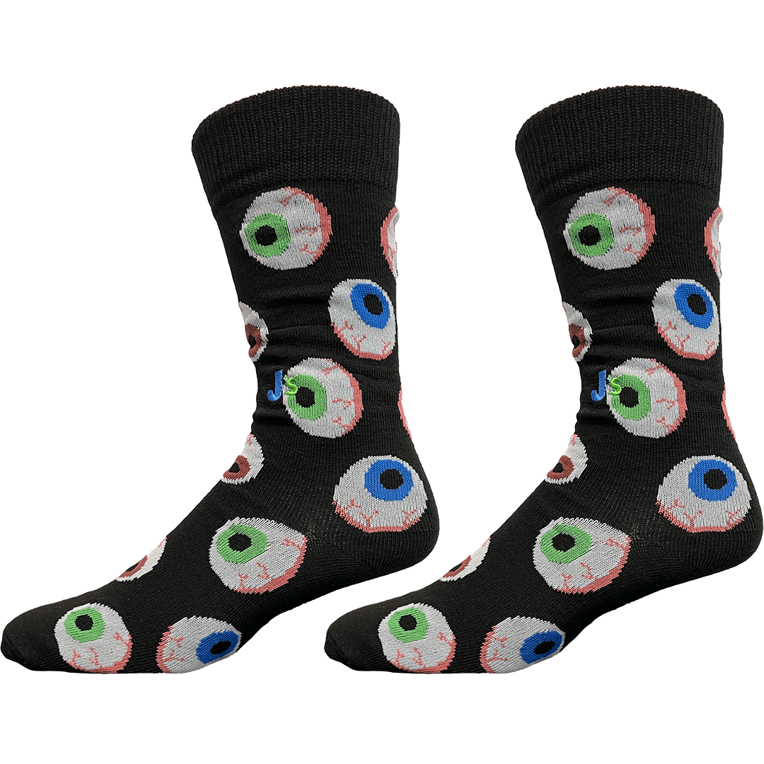 Spooky Eyeballs Men's Crew Socks Black