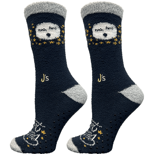 Moon Fuzzy Women's Crew Socks Blue