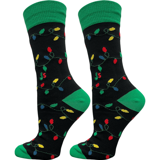Christmas Lights Women's Crew Socks Black