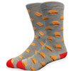 Mismatched Hamburger Hot Dog Crew Socks Men's / Grey