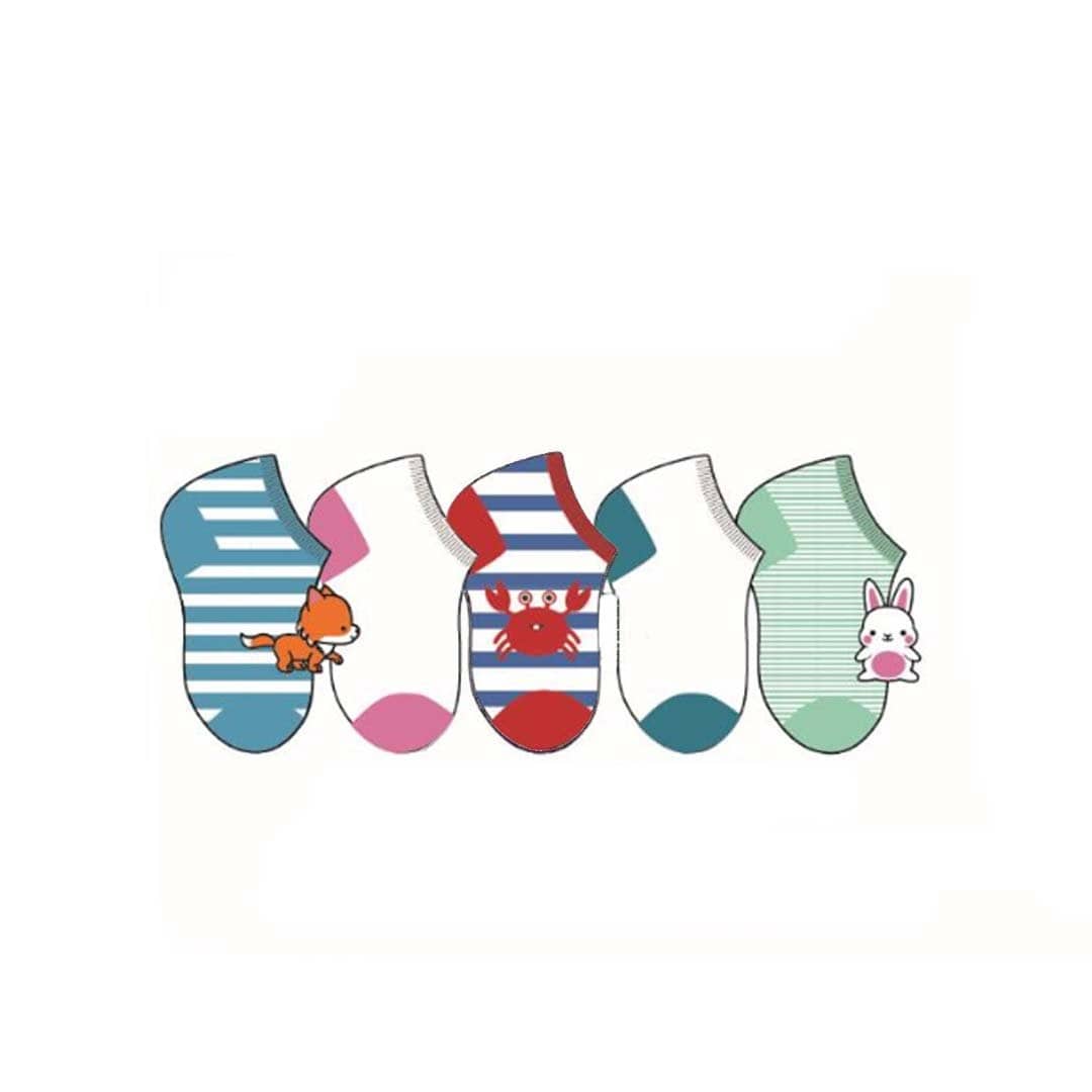 Toddler Low Cut Animal 5pk Socks Multi