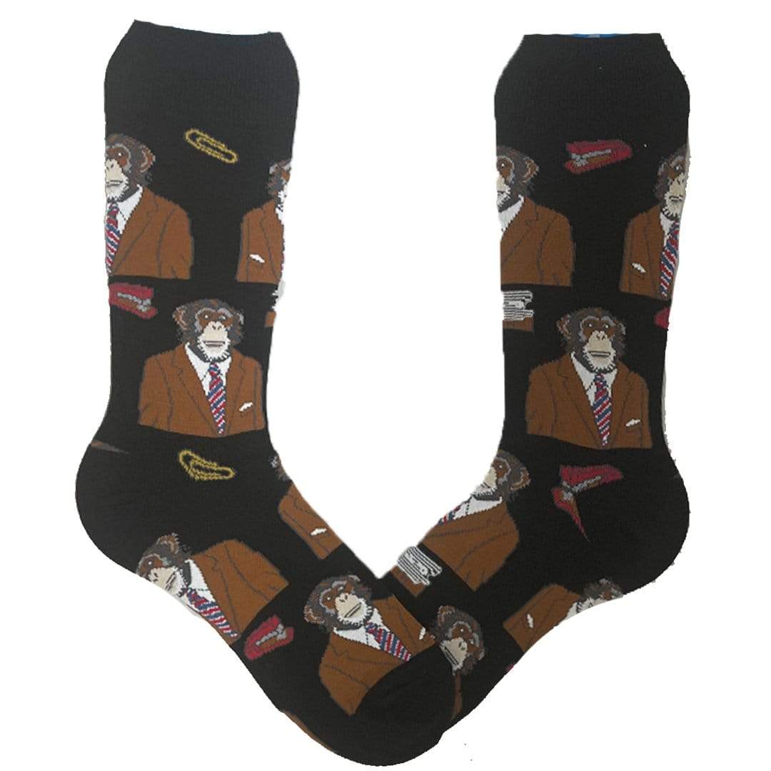 Monkey Biz Socks - Men’s Crew Socks Black