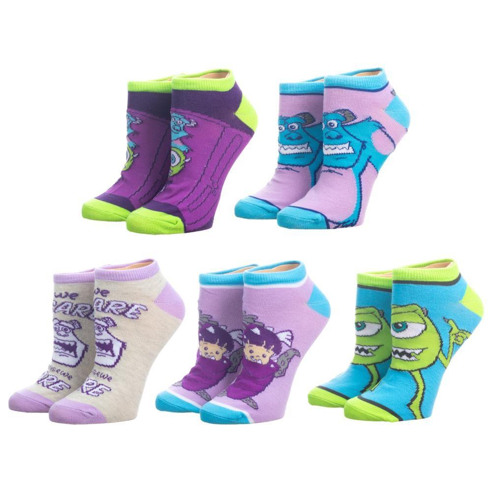 Monsters Inc. 5 Pair Ankle Socks Purple / Green
