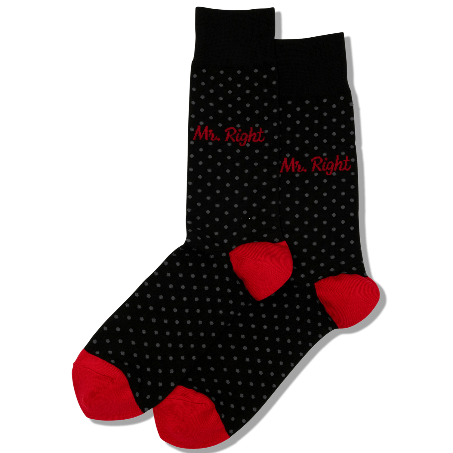Mr. Right Men's Crew Socks Black and Red