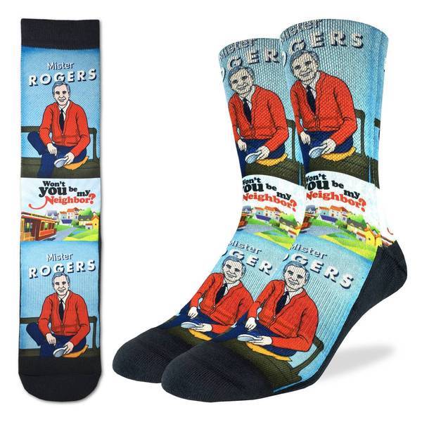 Mr. Rogers Neighborhood Socks Men&#39;s Active Fit Crew Sock Blue