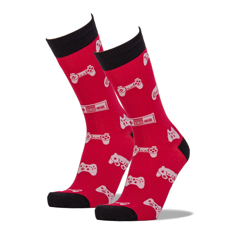 Multi Player Men's Crew Sock Red Johns Crazy Socks