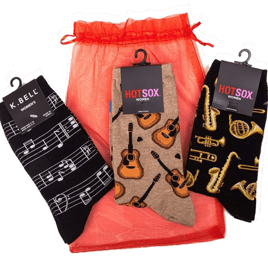 Music Lover's Gift Bag For Her Black / Tan