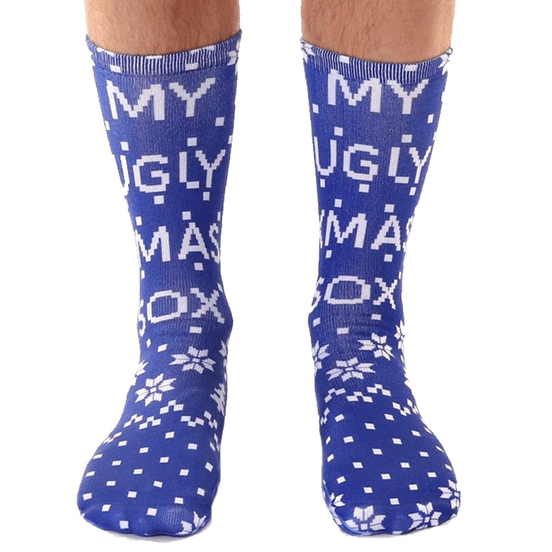 My Ugly Xmas Crew Socks Blue