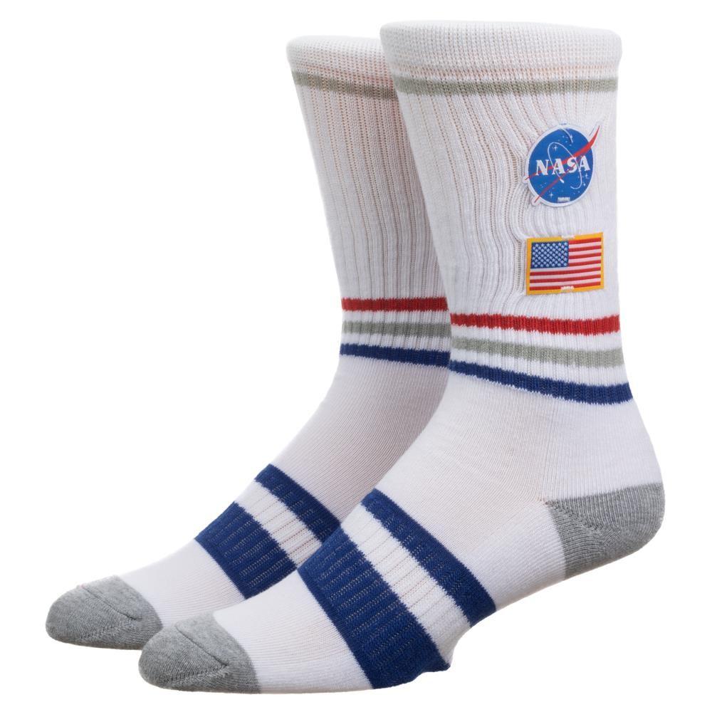 NASA Patch Crew Sock White