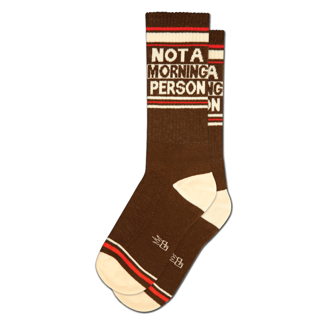Not A Morning Person Unisex Crew Sock Brown