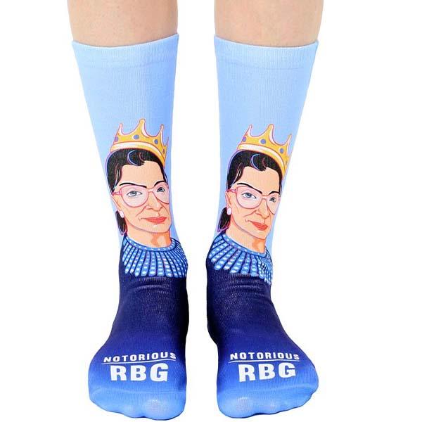 Notorious RBG Socks Unisex Crew Sock Blue