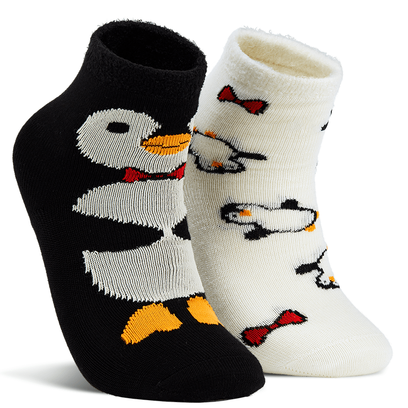 Naaman&#39;s Penguins Fuzzy Socks Black / White / Medium