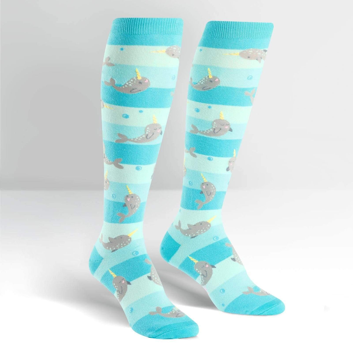 Narwhal Unicorn of the Sea Socks Women&#39;s Knee High Sock Teal