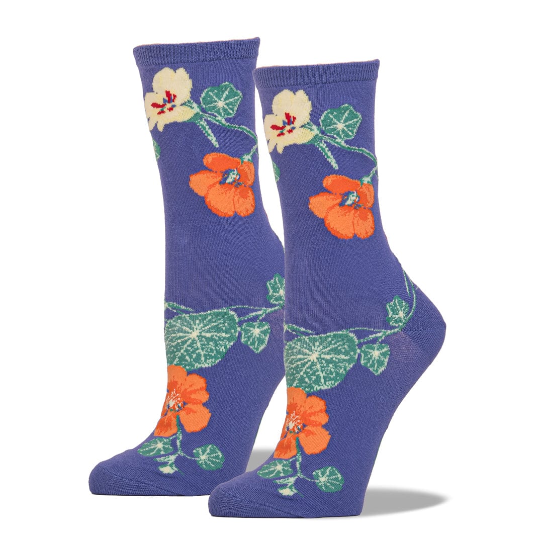 Nasturtium Socks Women's Crew Sock Periwinkle