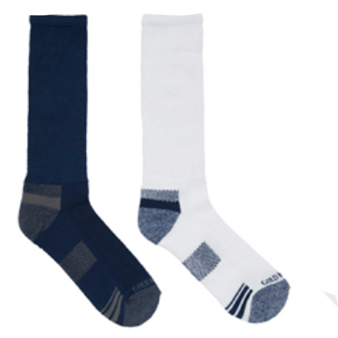 Diabetic Men's Athletic Crew Socks 2 Pack Navy