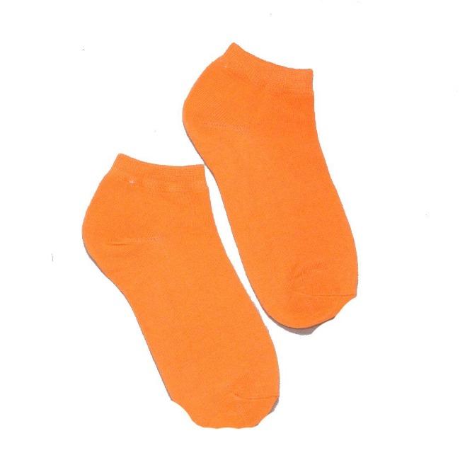 Neon Solid Colored Socks Women&#39;s Ankle Sock Orange