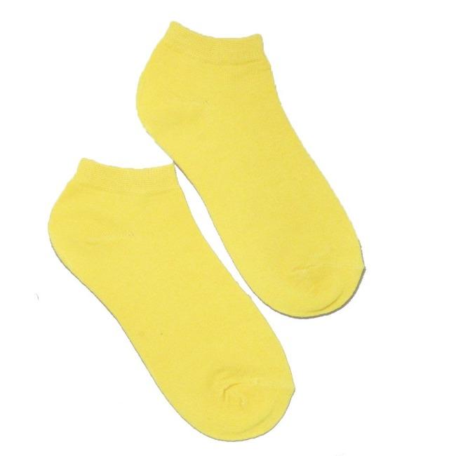 Neon Solid Colored Socks Women&#39;s Ankle Sock Yellow