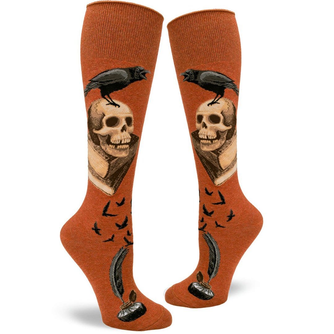 Nevermore Women&#39;s Knee High Socks Orange