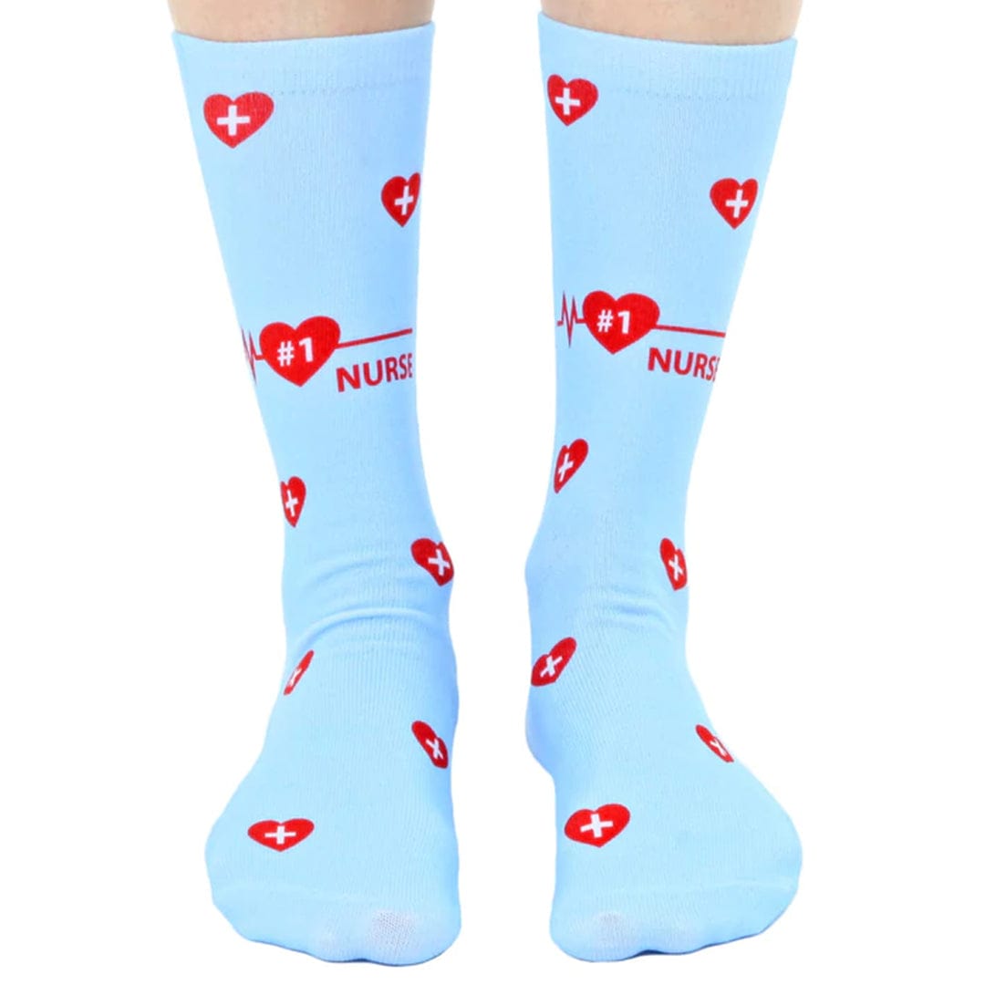 #1 Nurse Crew Socks Blue