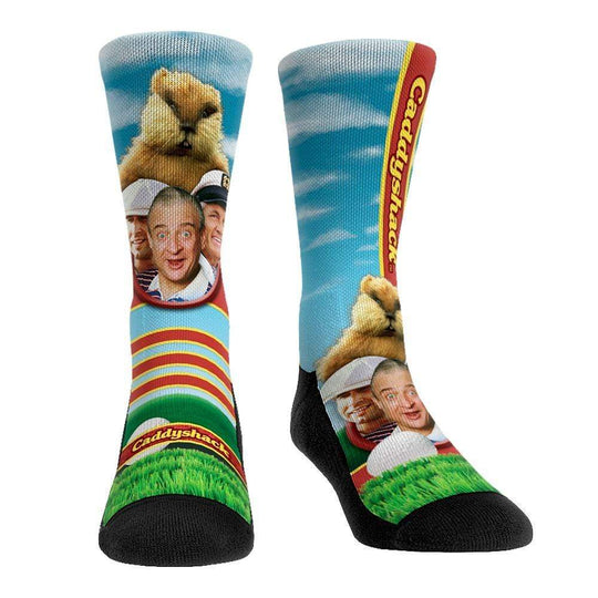 Caddyshack On The Green Men's Crew Sock Multi Print