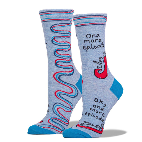 One More Episode Socks - Crew Socks for Women - John's Crazy Socks