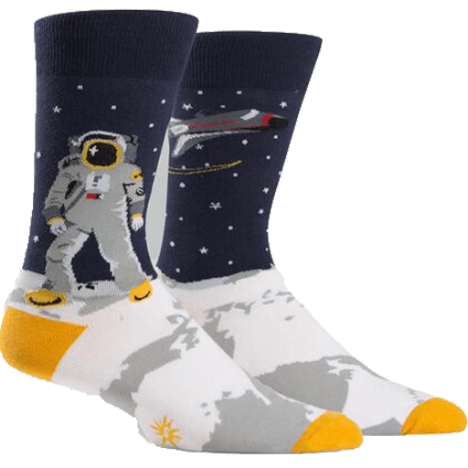 One Giant Leap Astronaut Socks Men's Crew Sock Blue