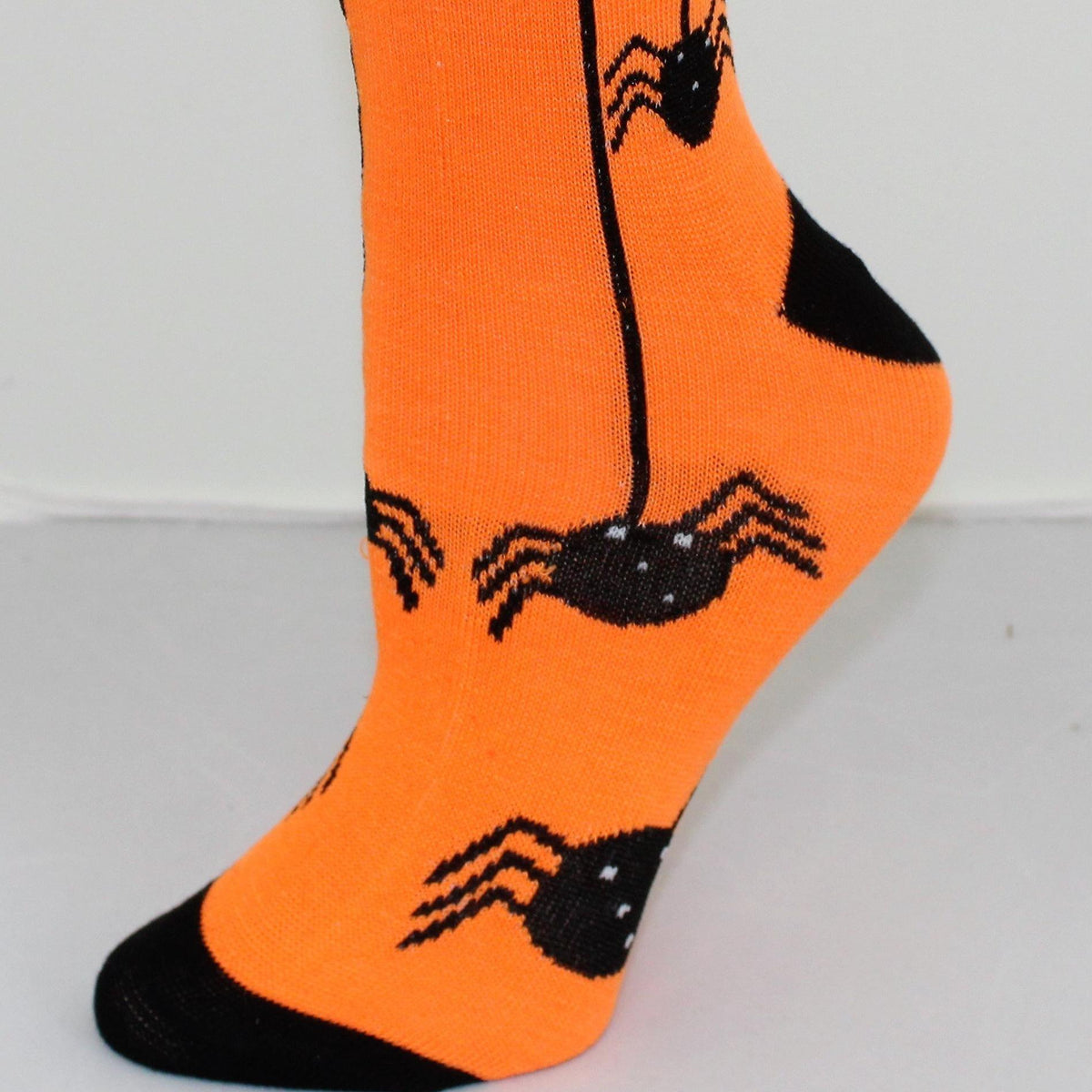 Halloween Spider Socks Women&#39;s Crew Sock Orange