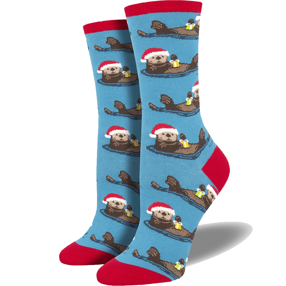 Otterly Merry Women's Crew sock Charcoal