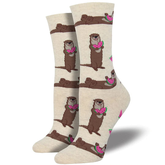 Ottermelon Women's Crew Socks Ivory