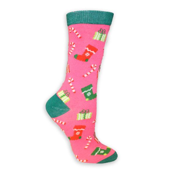 Christmas Treats Women’s Holiday Sock Pink