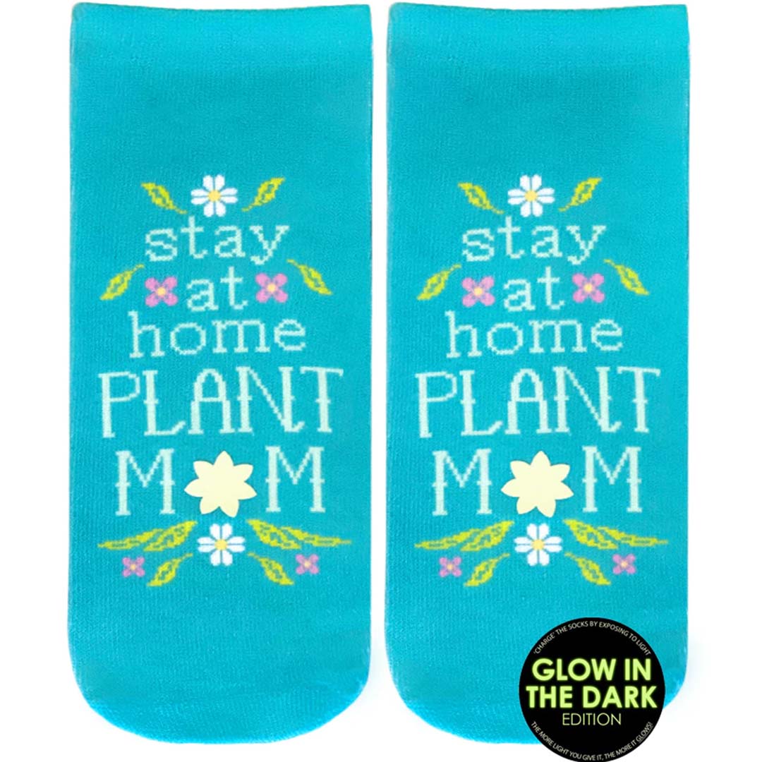 Plant Mom Ankle Socks Blue