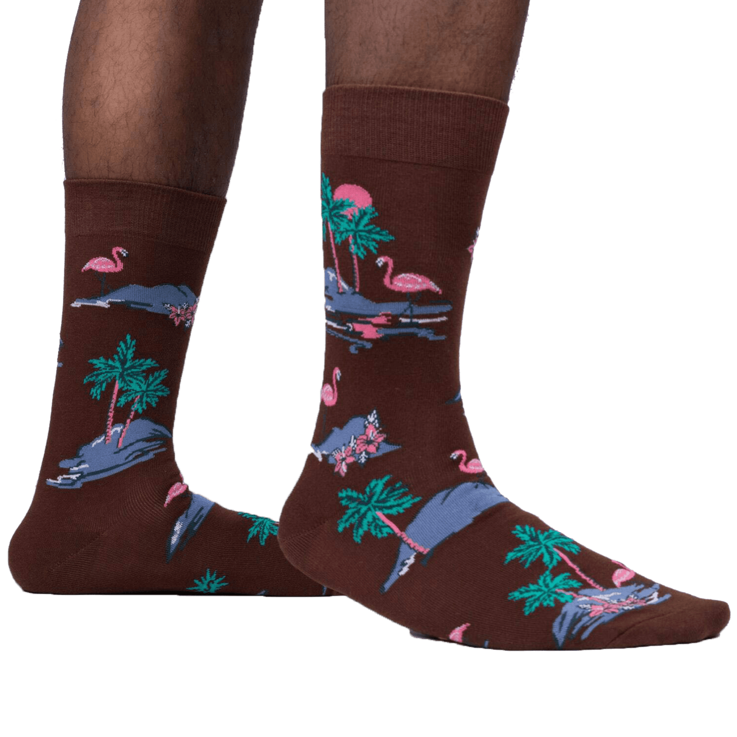 Paradise Found Men's Crew Sock Brown