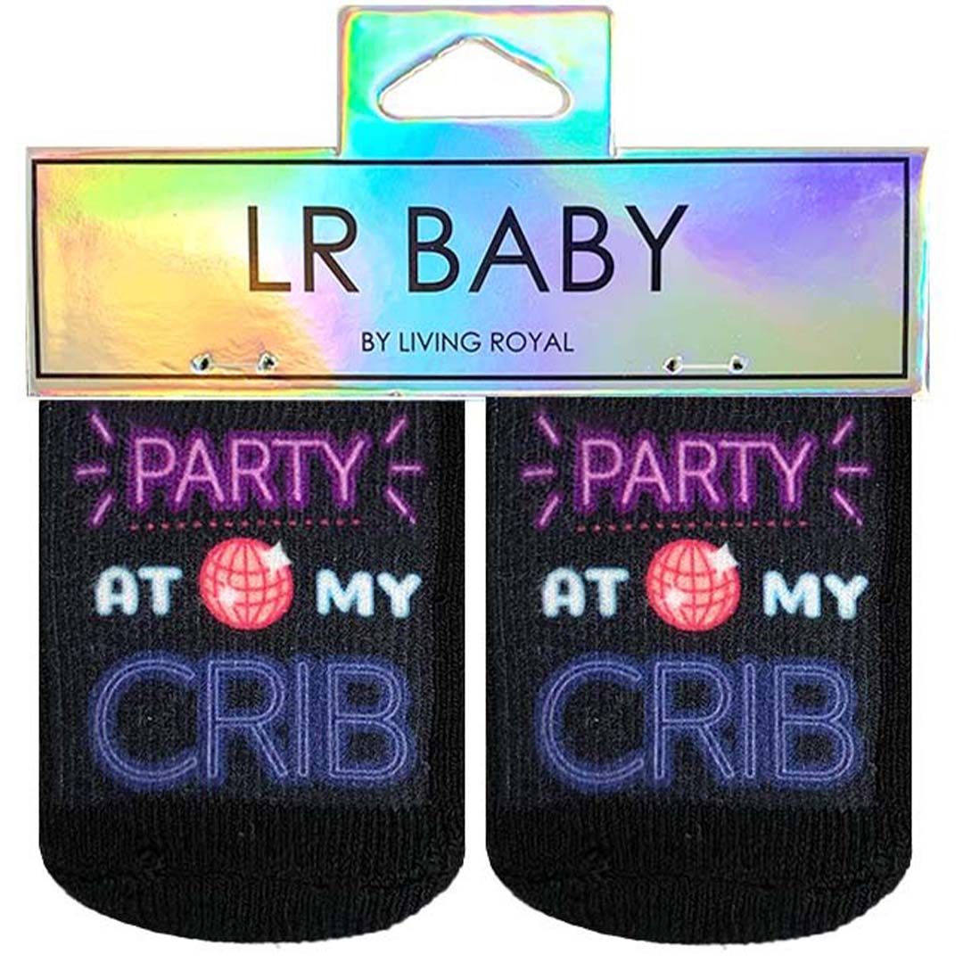 Party At My Crib Baby Socks Black