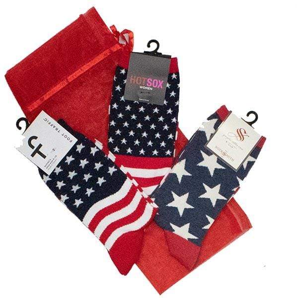 Patriotic Gift Bag of Socks for Women Multi