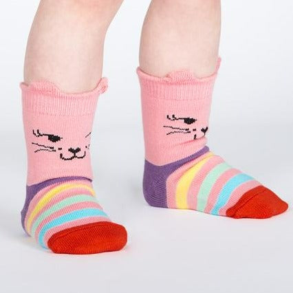 Pawsitively Adorable Toddler Crew Socks Pink