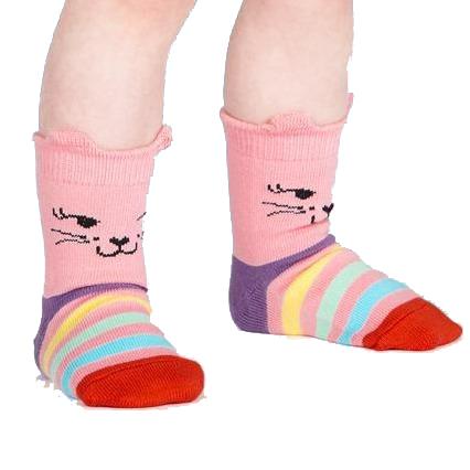 Pawsitively Adorable Toddler Crew Socks Pink