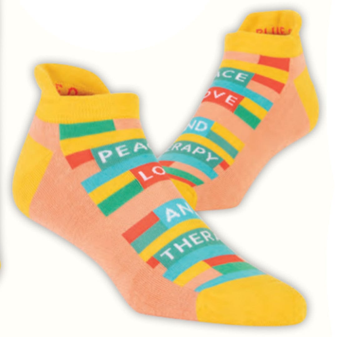 Peace &amp; Therapy Ankle Sneaker Socks Yellow