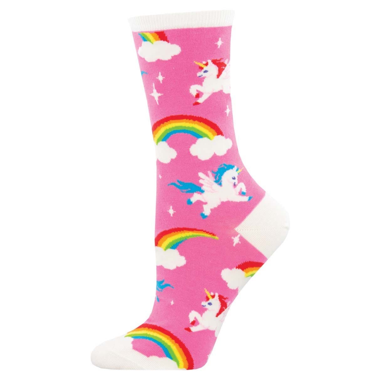 Pegasus Party Women's Crew Sock Pink