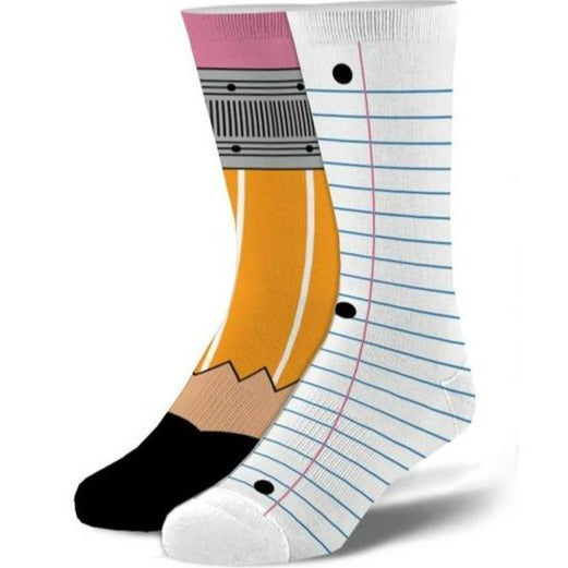 Pencil and Paper Kid's Crew Sock White