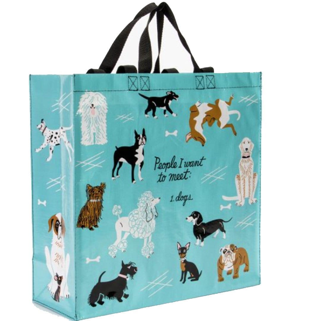People To Meet Dogs Large Tote Bag Blue